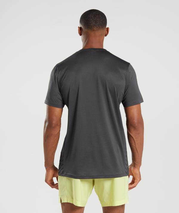 Panske Tricka Gymshark Sport Stripe Čierne Siva | OS5492168